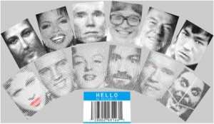 scott_blake The postcard art of Scott Blake – he often uses bar codes to create his iconic art (famous people are mere commodities)