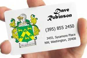 robinson_card A great idea for family business cards would be to put your family crest on them!