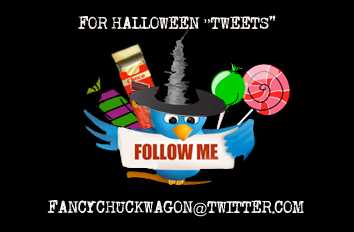 custom-halloween-business-card Flip side - funny "tweet" text and picture