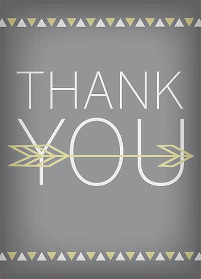 Aztec arrow thank you card