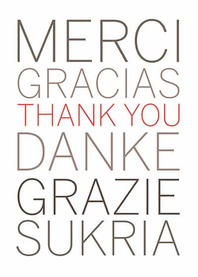 Foreign languages corporate thank you card